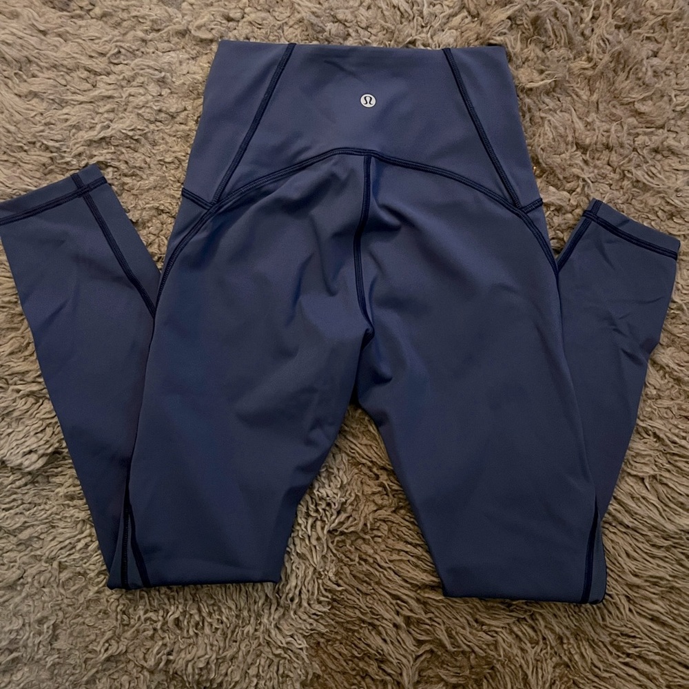 Lululemon royal blue leggings with mesh size 4